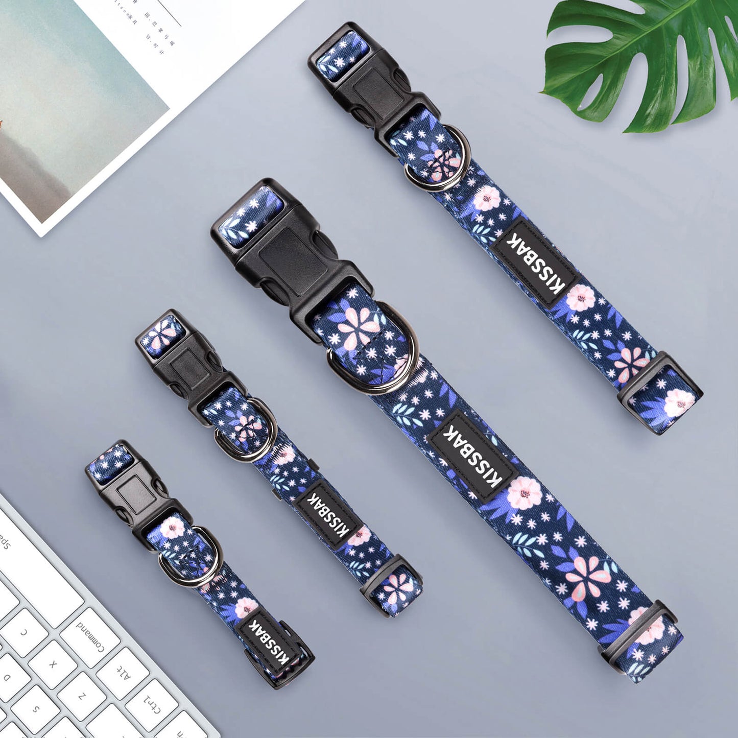 KISSBAK Dog Collar for Small-Medium-Large Dogs - Special Design Cute Girl Dog Pet Collar Soft Adjustable Fancy Floral Girl Puppy Dog Collars Pineapple Flower