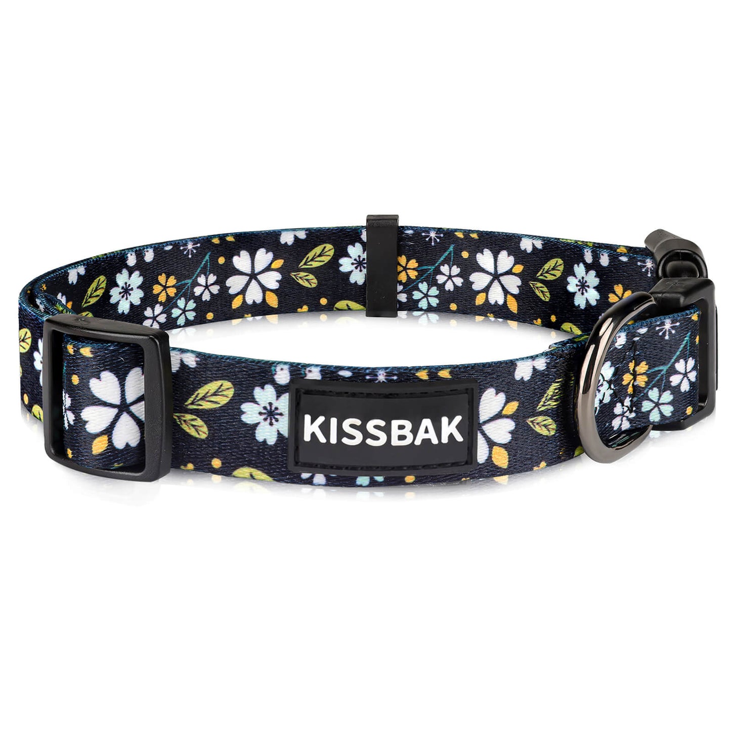 KISSBAK Dog Collar for Small-Medium-Large Dogs - Special Design Cute Girl Dog Pet Collar Soft Adjustable Fancy Floral Girl Puppy Dog Collars White Jasmine
