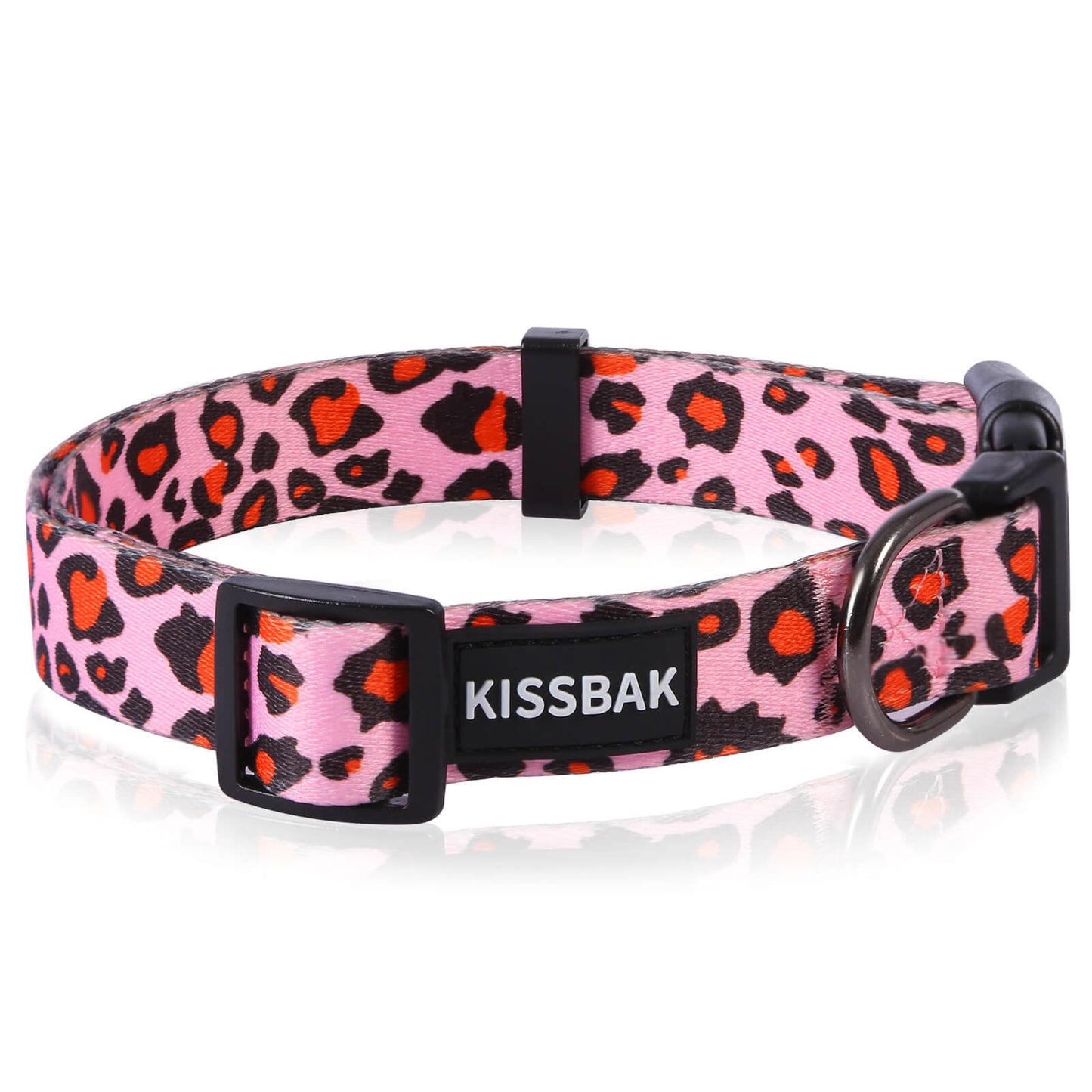 KISSBAK Dog Collar for Small-Medium-Large Dogs - Special Design Cute Girl Dog Pet Collar Soft Adjustable Fancy Floral Girl Puppy Dog Collars Pink Leopard
