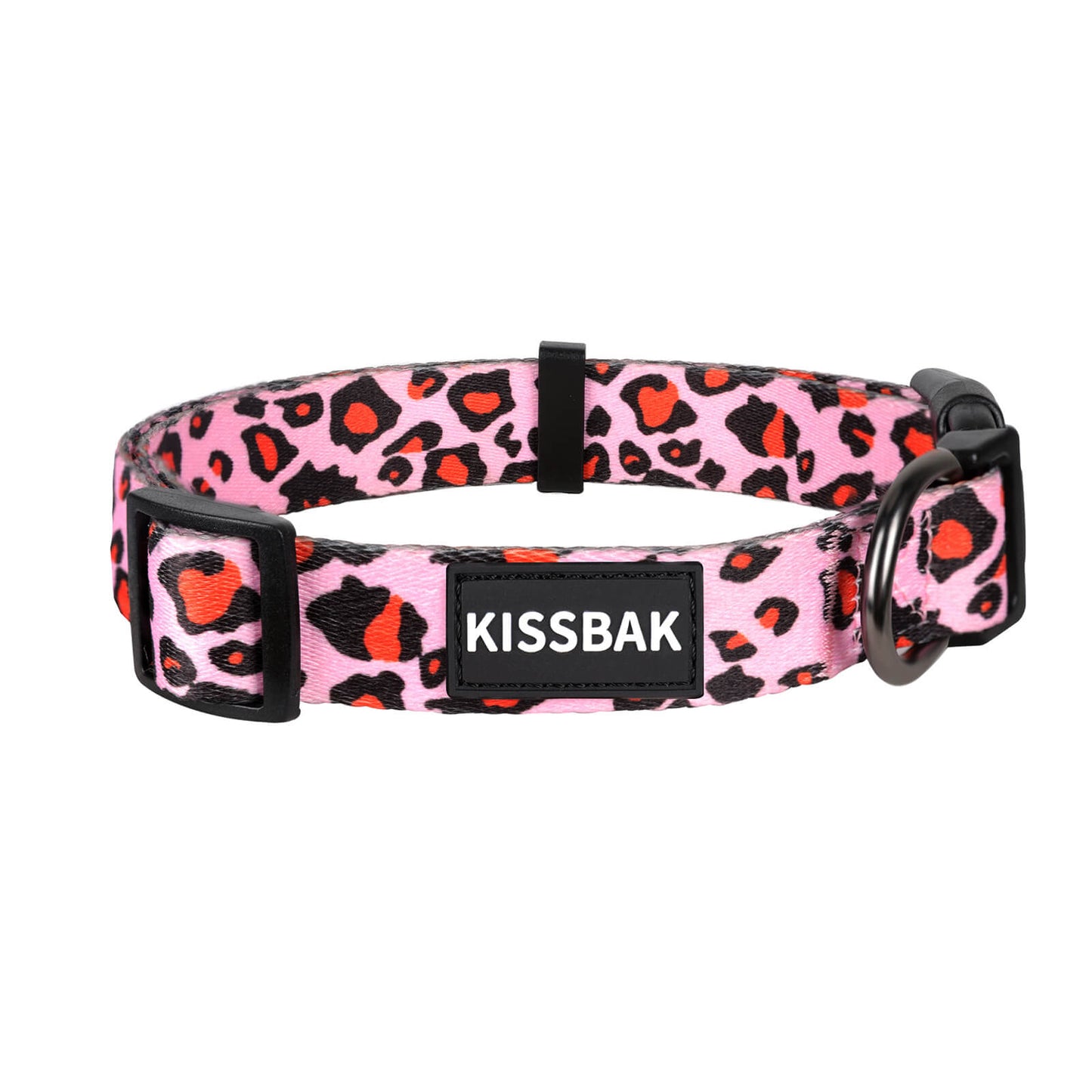 KISSBAK Dog Collar for Small-Medium-Large Dogs - Special Design Cute Girl Dog Pet Collar Soft Adjustable Fancy Floral Girl Puppy Dog Collars Pink Leopard