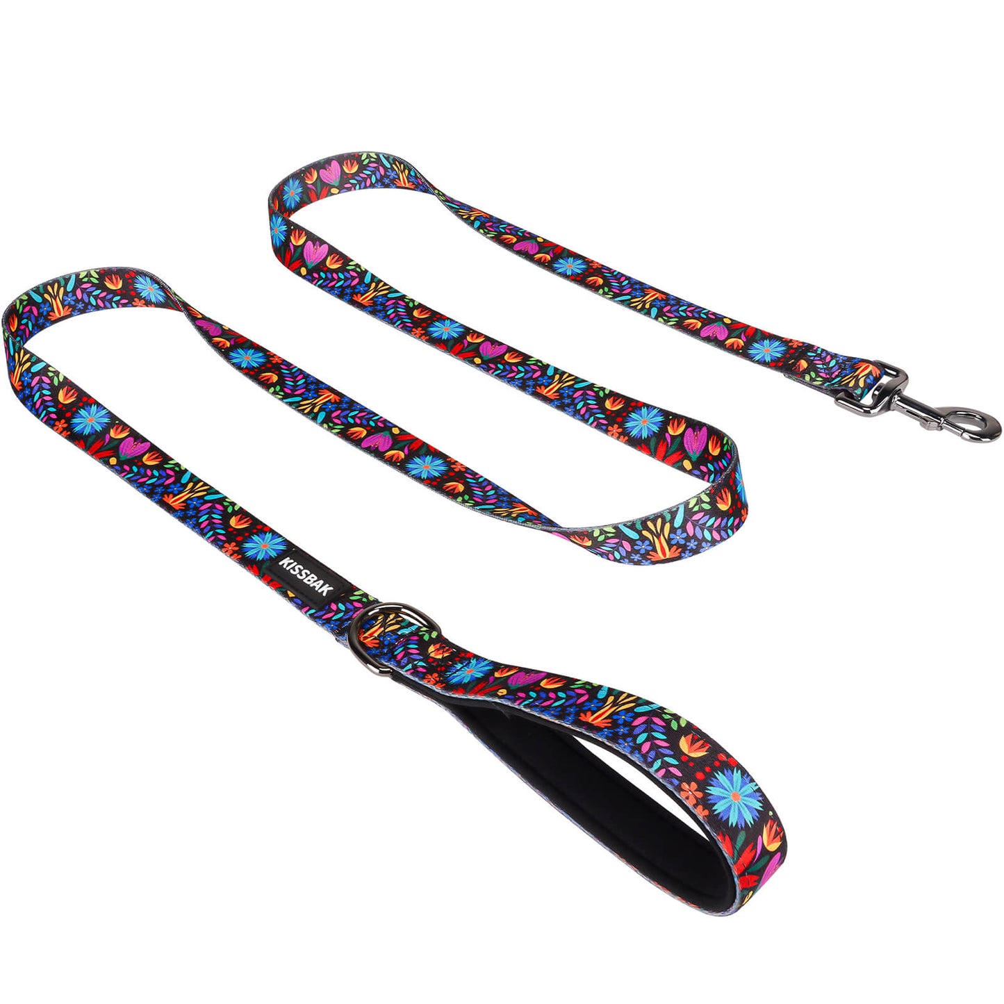 KISSBAK Dog Leash for Small-Medium-Large Dogs - Comfortable Padded Handles,Premium Floral Sunflower Dog Training Leash,Walking Lead for Dogs Floral Purple