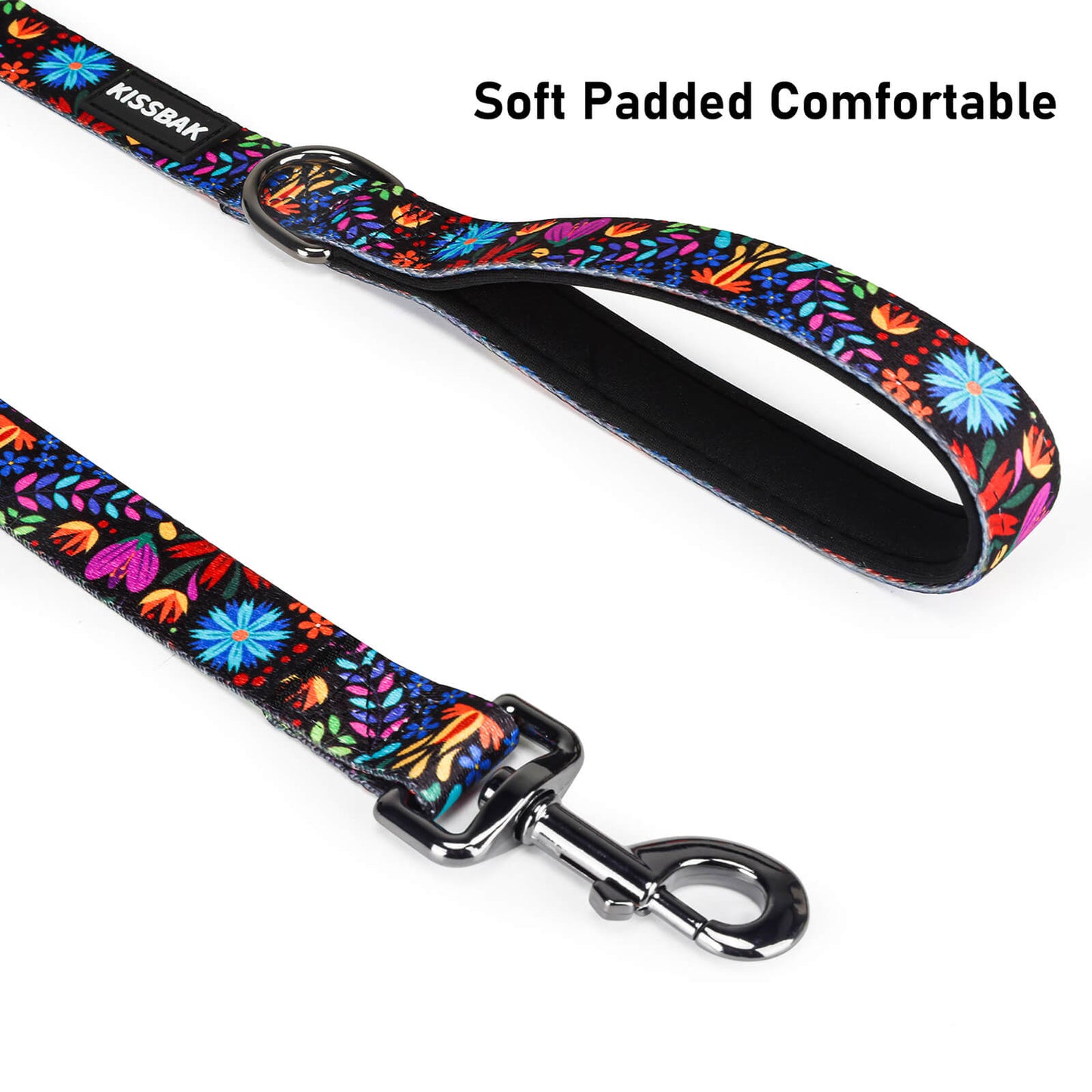 KISSBAK Dog Leash for Small-Medium-Large Dogs - Comfortable Padded Handles,Premium Floral Sunflower Dog Training Leash,Walking Lead for Dogs Floral Purple